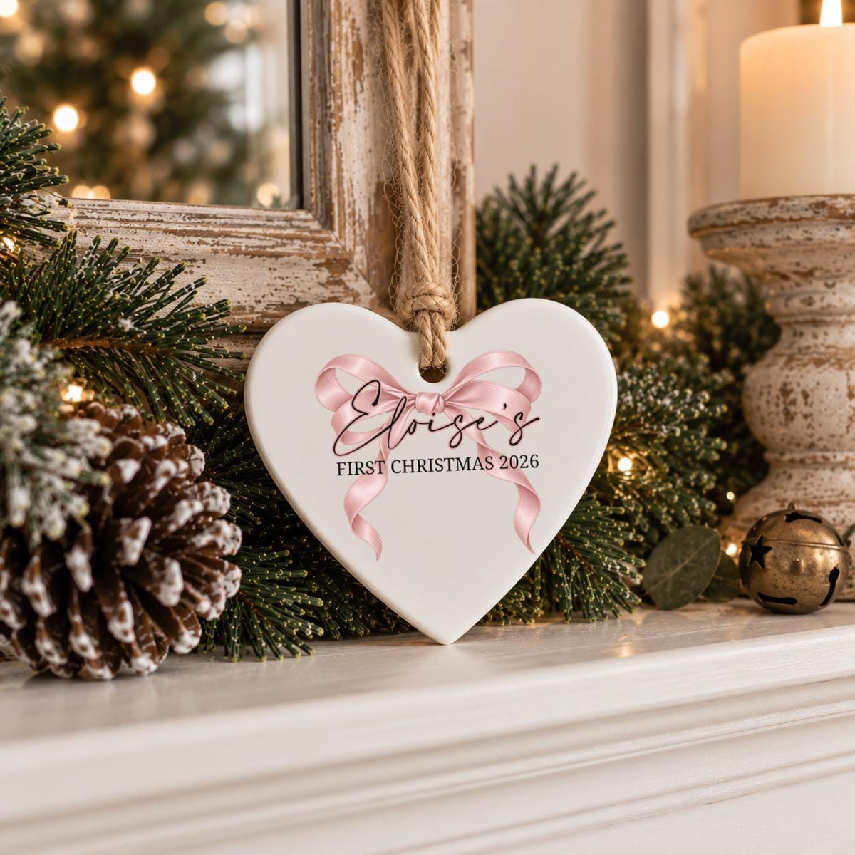 Personalized Baby Girl First Christmas Ornament