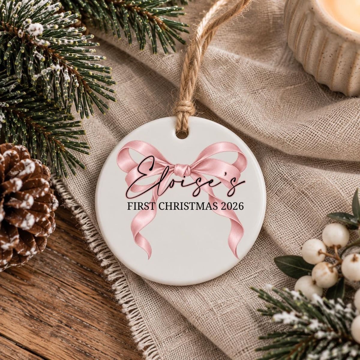 baby's first christmas baby girl ornament personalized birth keepsake gift for new mom hospital gift custom ornament it's a girl baby shower