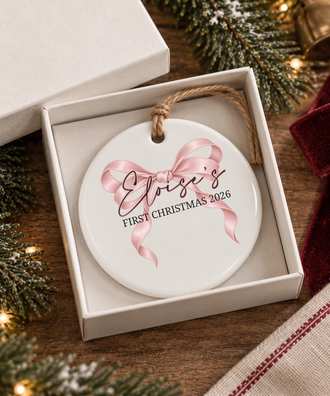 baby's first christmas baby girl ornament personalized birth keepsake gift for new mom hospital gift custom ornament it's a girl baby shower