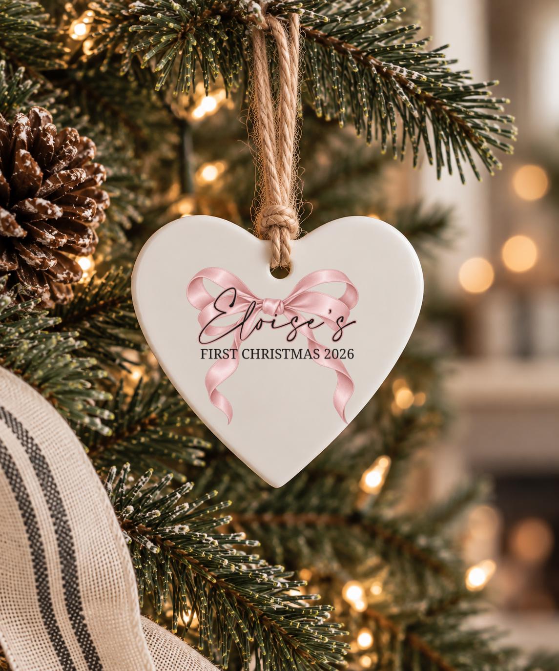 baby's first christmas baby girl ornament personalized birth keepsake gift for new mom hospital gift custom ornament it's a girl baby shower