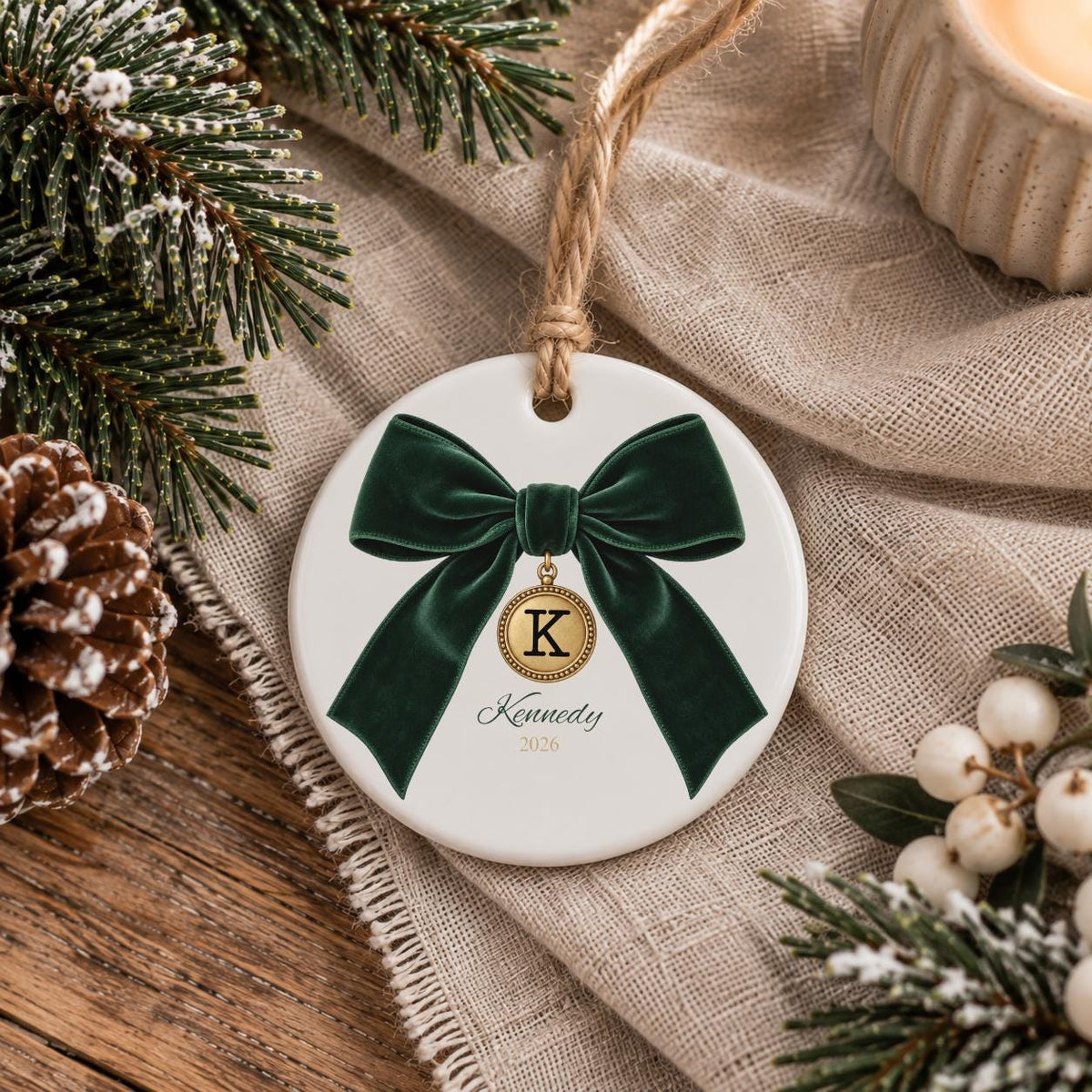 Personalized Initial Ornament Custom Name Gift for Her Stocking Stuffer women Personalized Name Ornament Holiday Gift for Wife Christmas