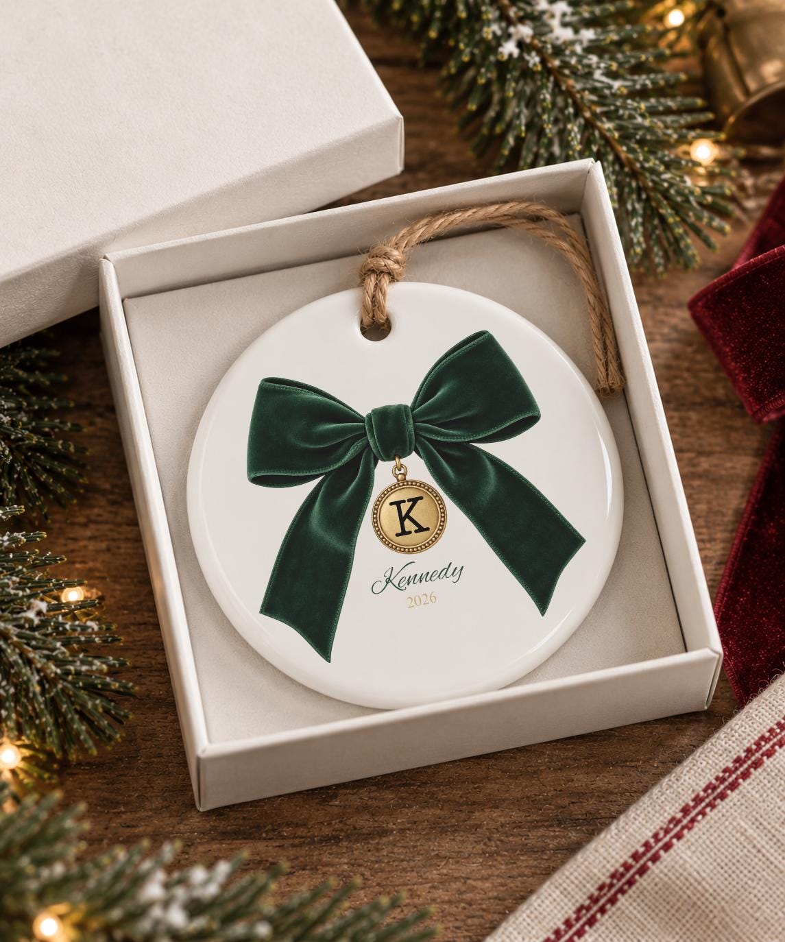 Personalized Initial Ornament Custom Name Gift for Her Stocking Stuffer women Personalized Name Ornament Holiday Gift for Wife Christmas