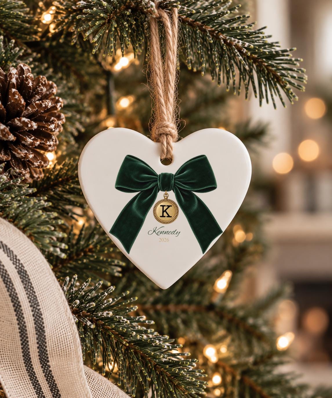 Personalized Initial Ornament Custom Name Gift for Her Stocking Stuffer women Personalized Name Ornament Holiday Gift for Wife Christmas