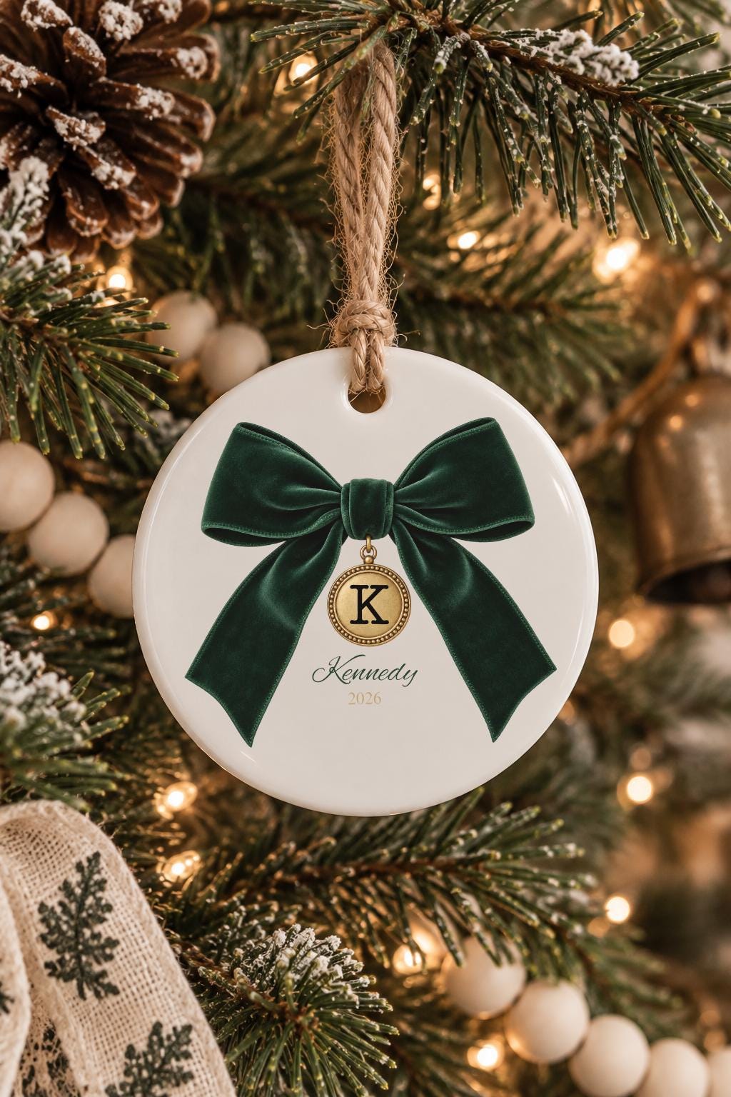 Personalized Initial Ornament Custom Name Gift for Her Stocking Stuffer women Personalized Name Ornament Holiday Gift for Wife Christmas