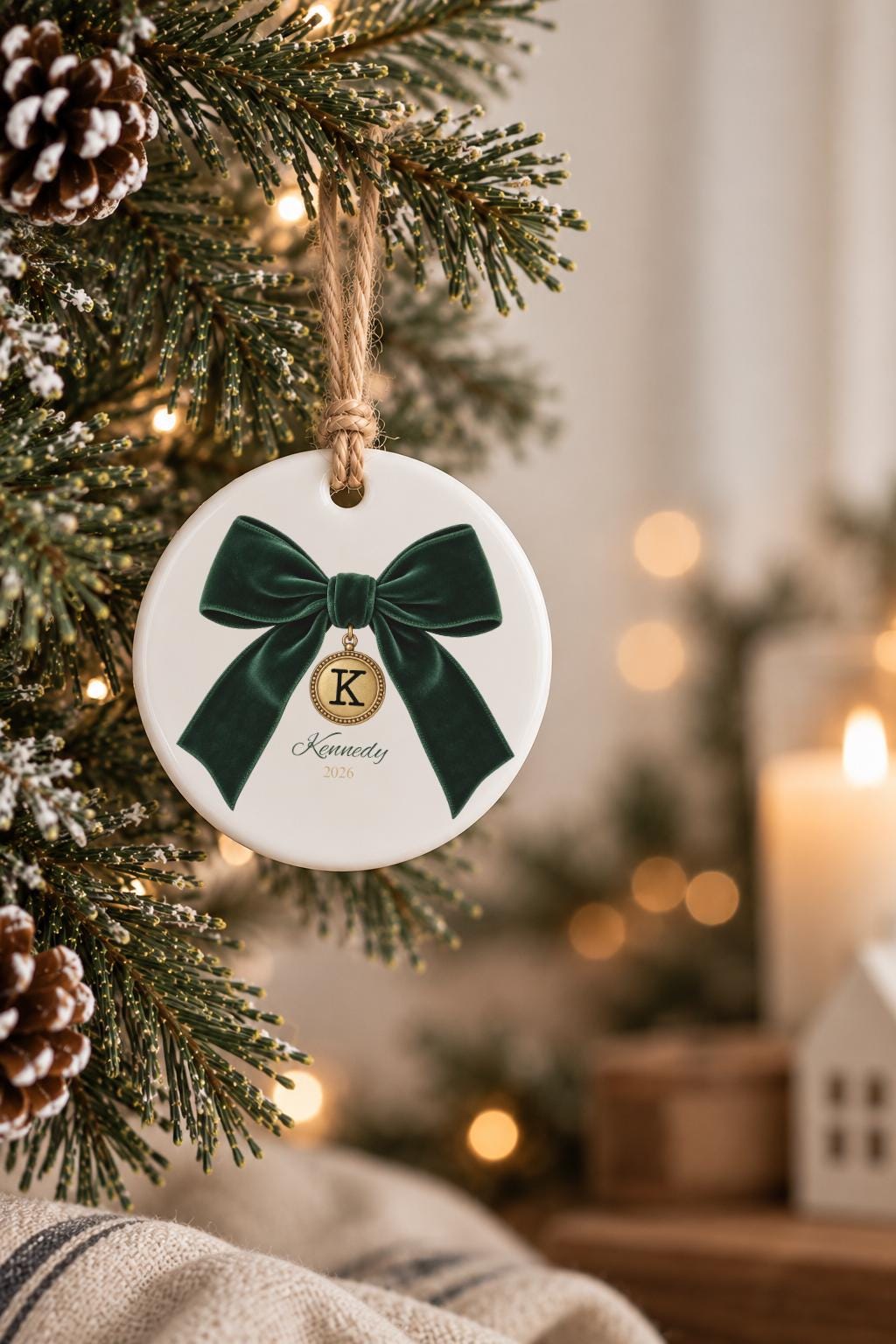 Personalized Initial Ornament Custom Name Gift for Her Stocking Stuffer women Personalized Name Ornament Holiday Gift for Wife Christmas