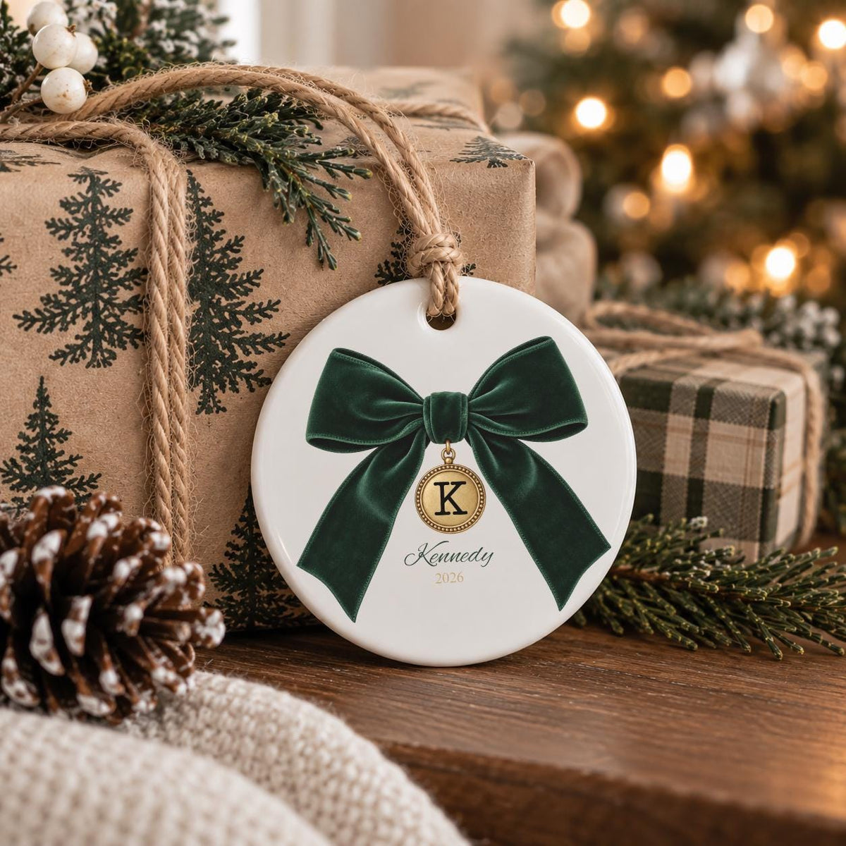 Personalized Initial Ornament Custom Name Gift for Her Stocking Stuffer women Personalized Name Ornament Holiday Gift for Wife Christmas