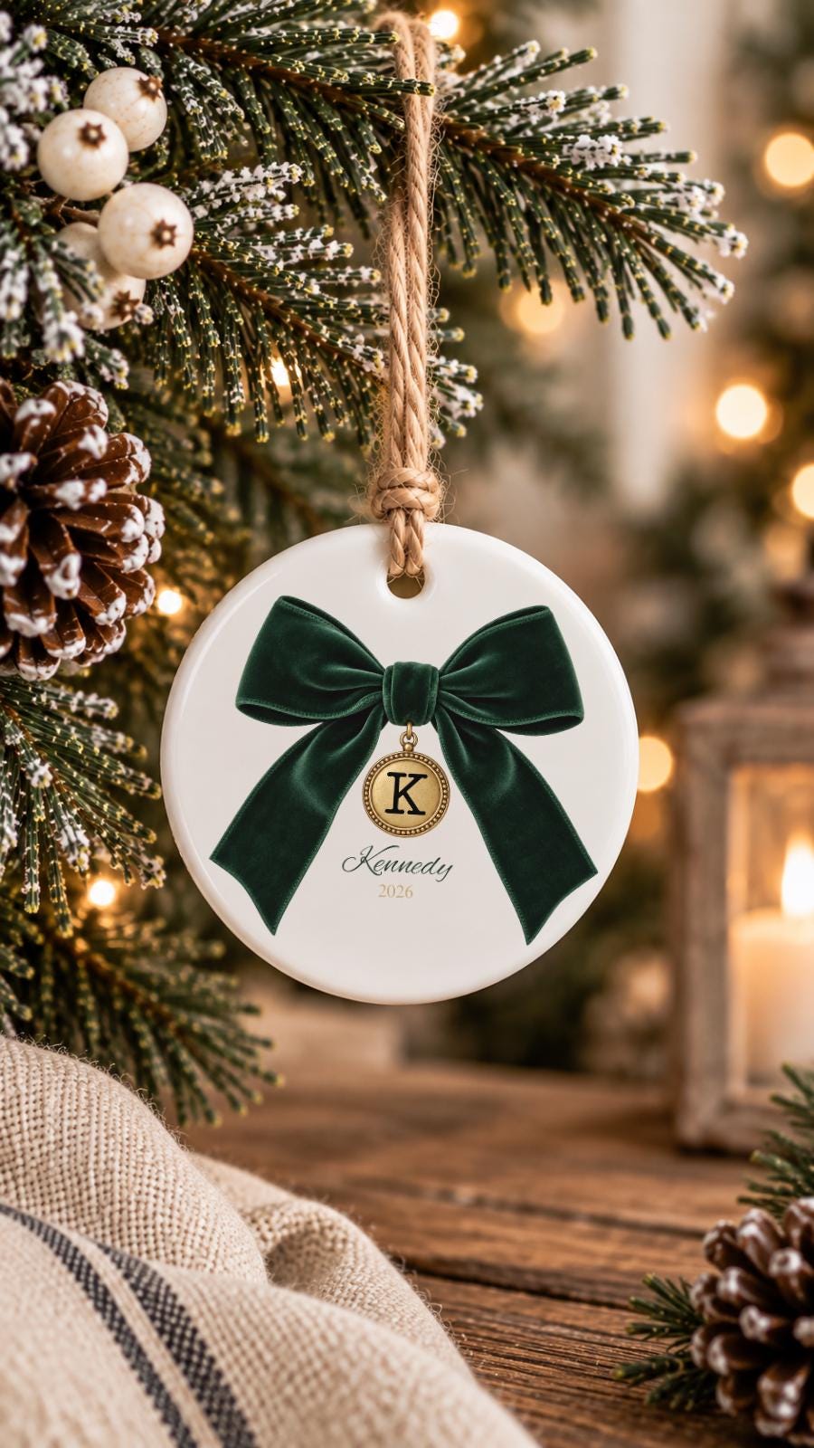 Personalized Initial Ornament Custom Name Gift for Her Stocking Stuffer women Personalized Name Ornament Holiday Gift for Wife Christmas