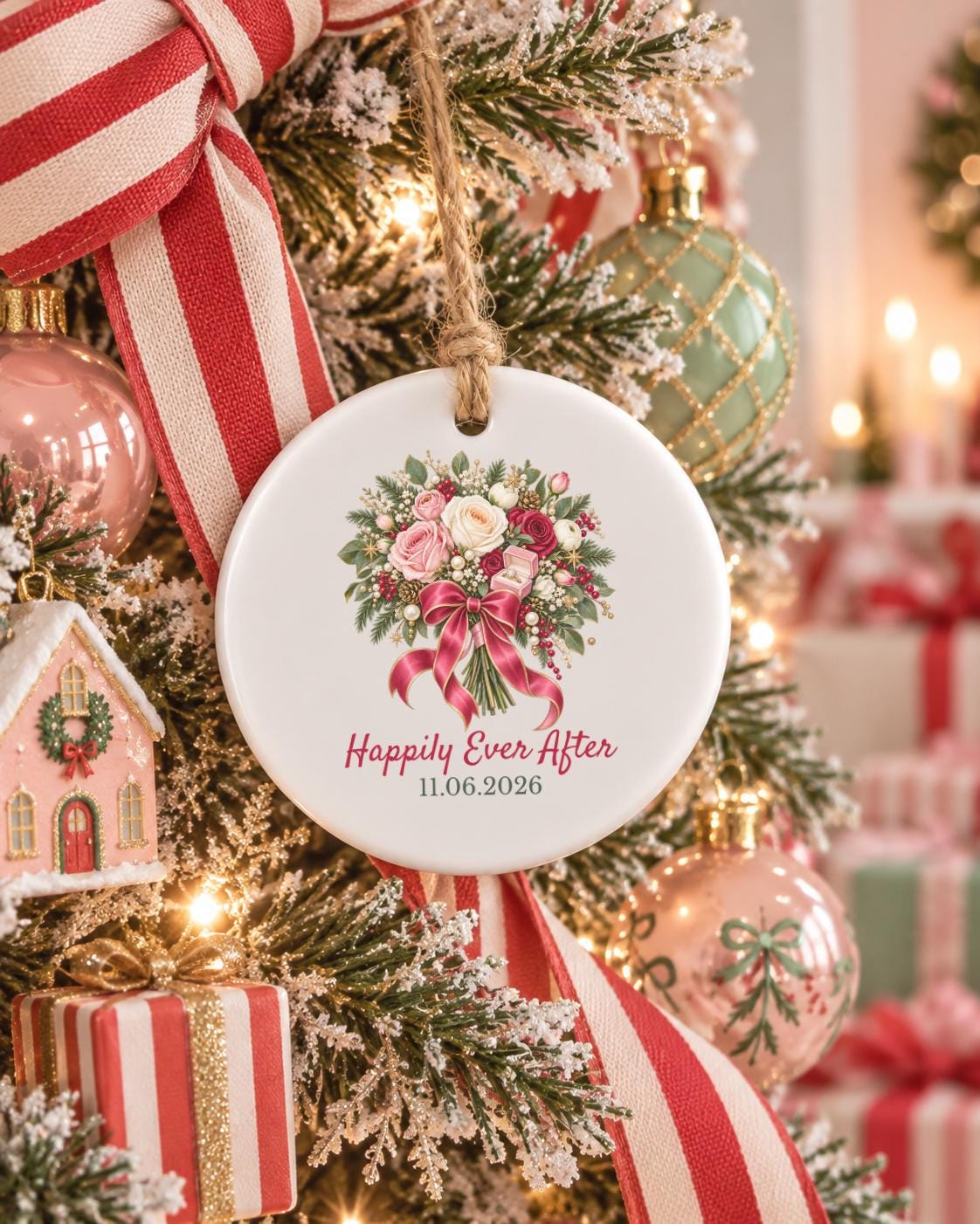 Happily Ever After Newlywed Christmas Ornament