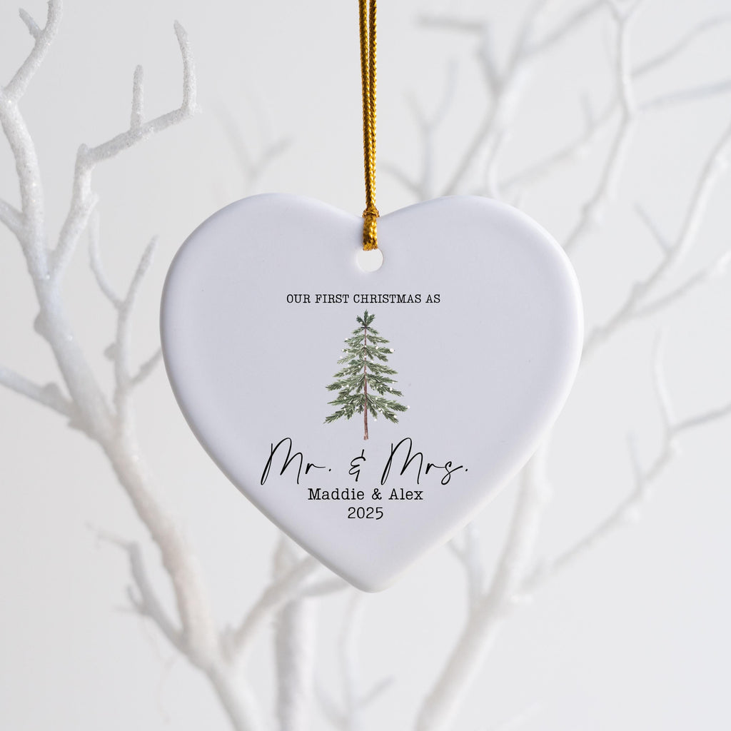 First Christmas as Mr. & Mrs Ornament First Christmas Married Christmas Ornament Personalized Married Christmas Ornament Cust