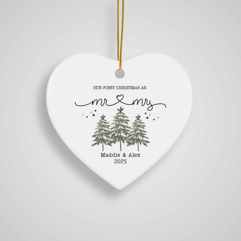 mr mrs ornament Wedding Gift Bride Personalized First Christmas Keepsake Our 1st Christmas Mr & Mrs Ornament Housewarming mr 