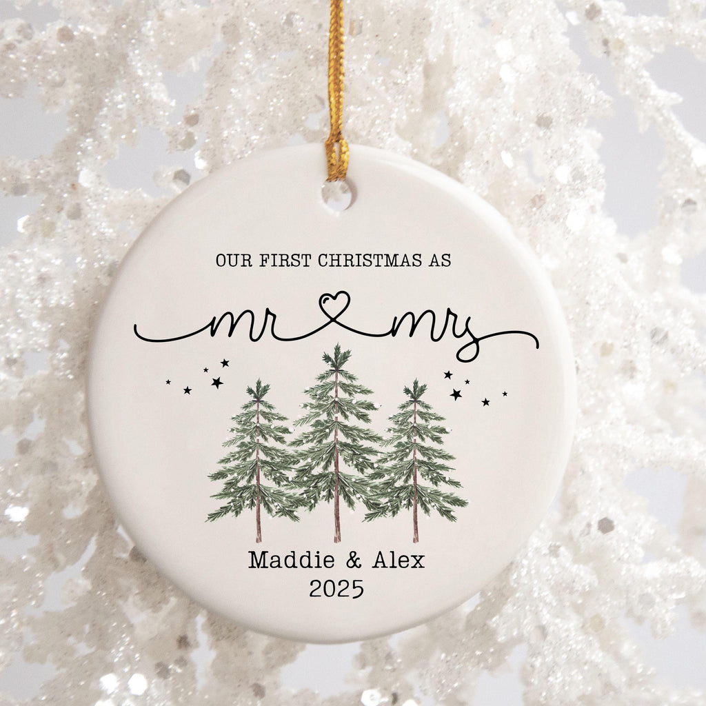 mr mrs ornament Wedding Gift Bride Personalized First Christmas Keepsake Our 1st Christmas Mr & Mrs Ornament Housewarming mr 