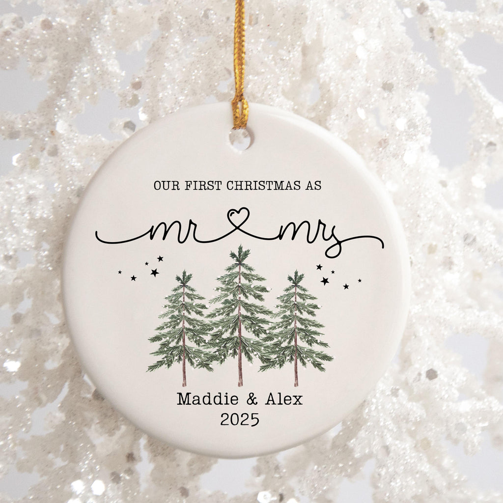 First Christmas as Mr. & Mrs Ornament First Christmas Married Christmas Ornament Personalized Married Christmas Ornament Cust