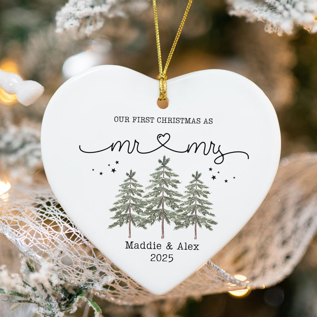 mr mrs ornament Wedding Gift Bride Personalized First Christmas Keepsake Our 1st Christmas Mr & Mrs Ornament Housewarming mr 