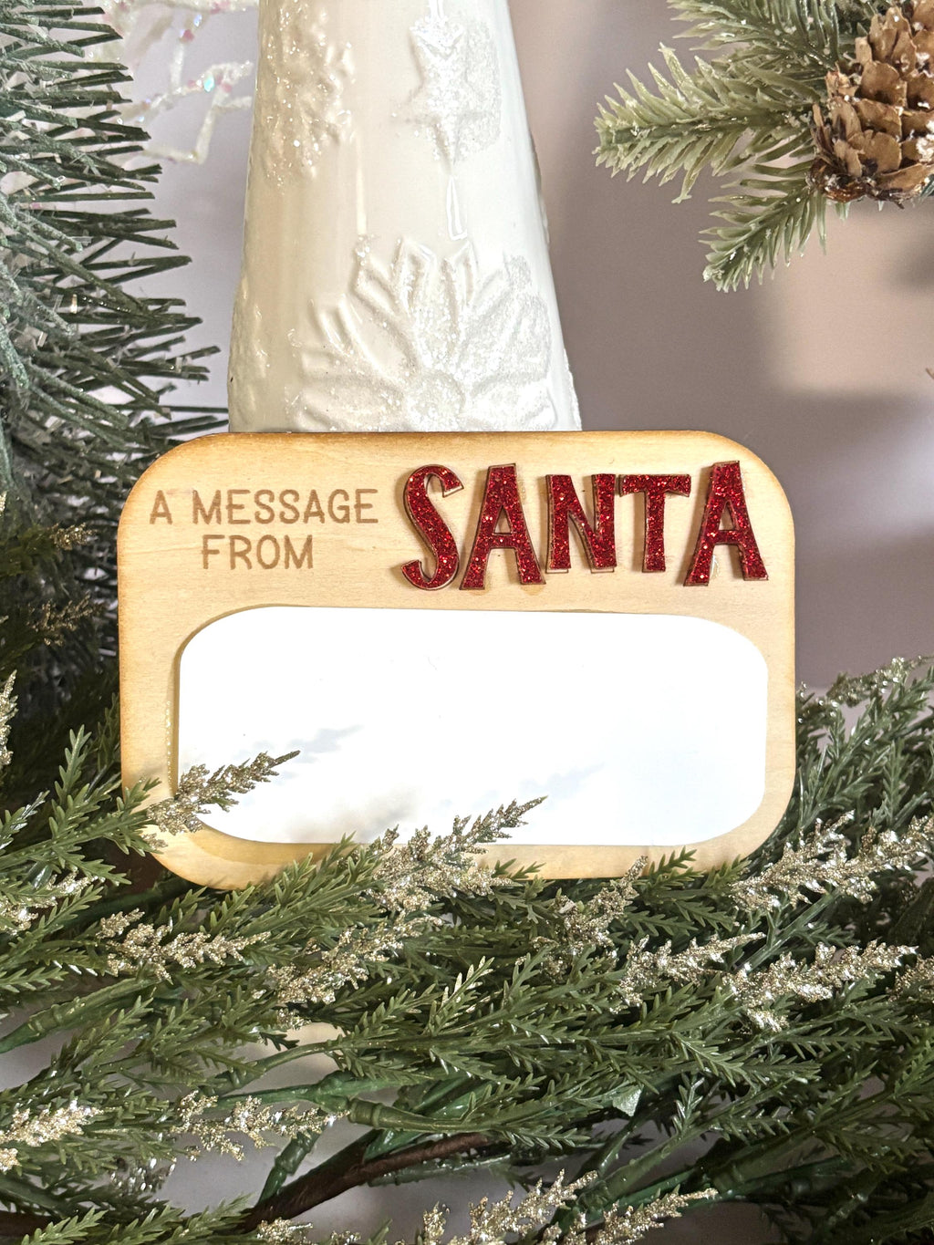 Message from Santa Christmas Activity for Kids Dry Erase Sign Santa Message Board Christmas Sign Dry Erase White Board Kids H