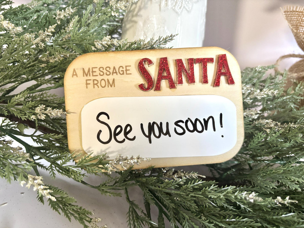 Message from Santa Christmas Activity for Kids Dry Erase Sign Santa Message Board Christmas Sign Dry Erase White Board Kids H