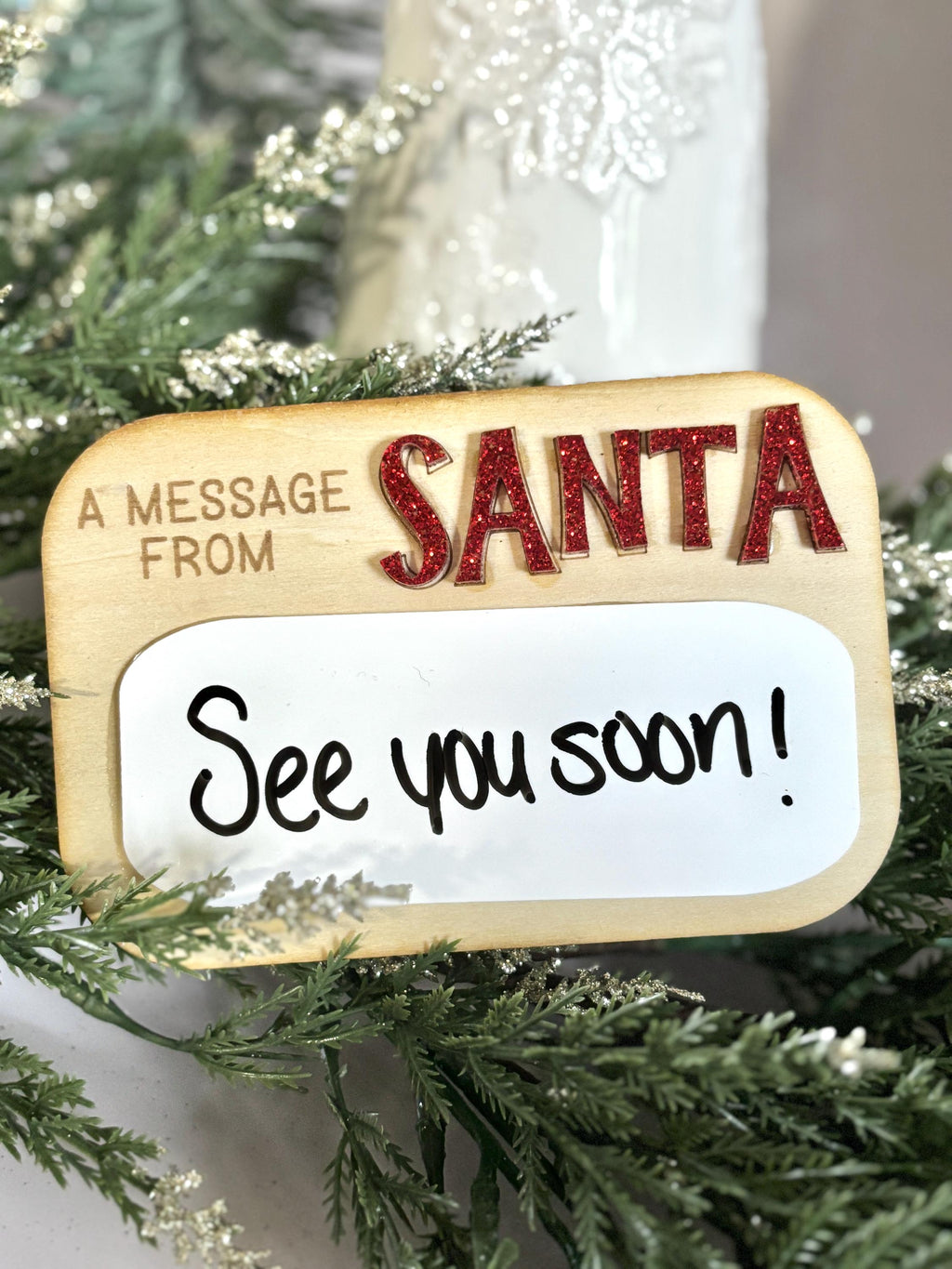 Message from Santa Christmas Activity for Kids Dry Erase Sign Santa Message Board Christmas Sign Dry Erase White Board Kids H