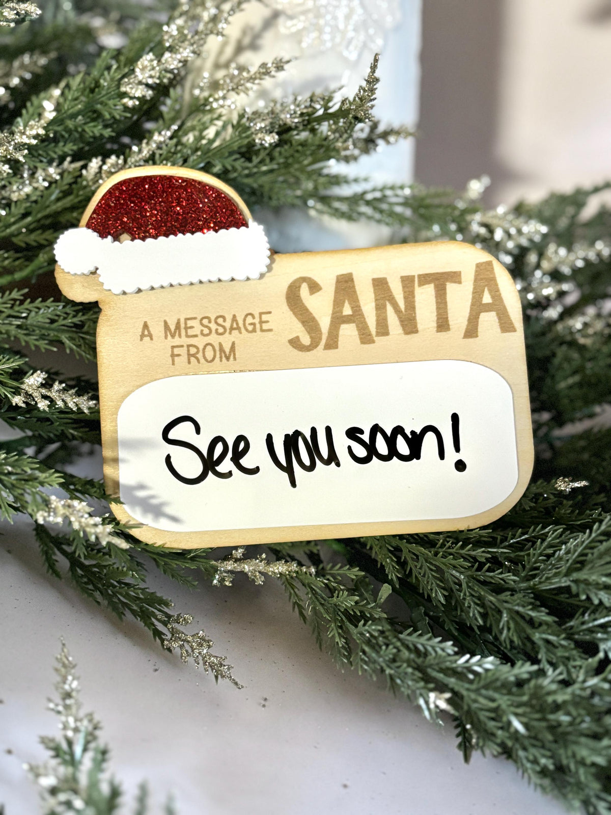 Message from Santa Christmas Activity for Kids Dry Erase Sign Santa Message Board Christmas Sign Dry Erase White Board Kids H