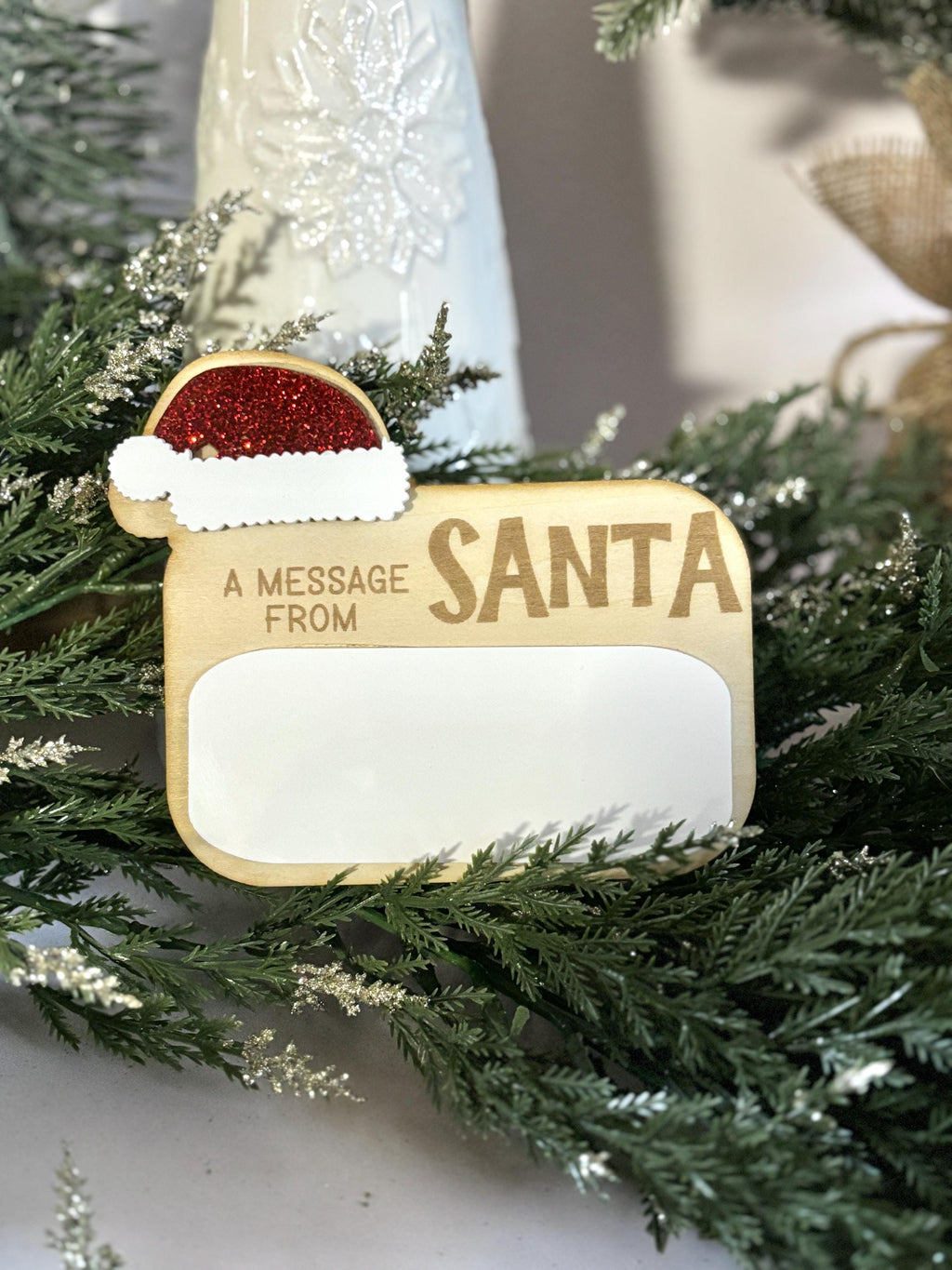 Message from Santa Christmas Activity for Kids Dry Erase Sign Santa Message Board Christmas Sign Dry Erase White Board Kids H