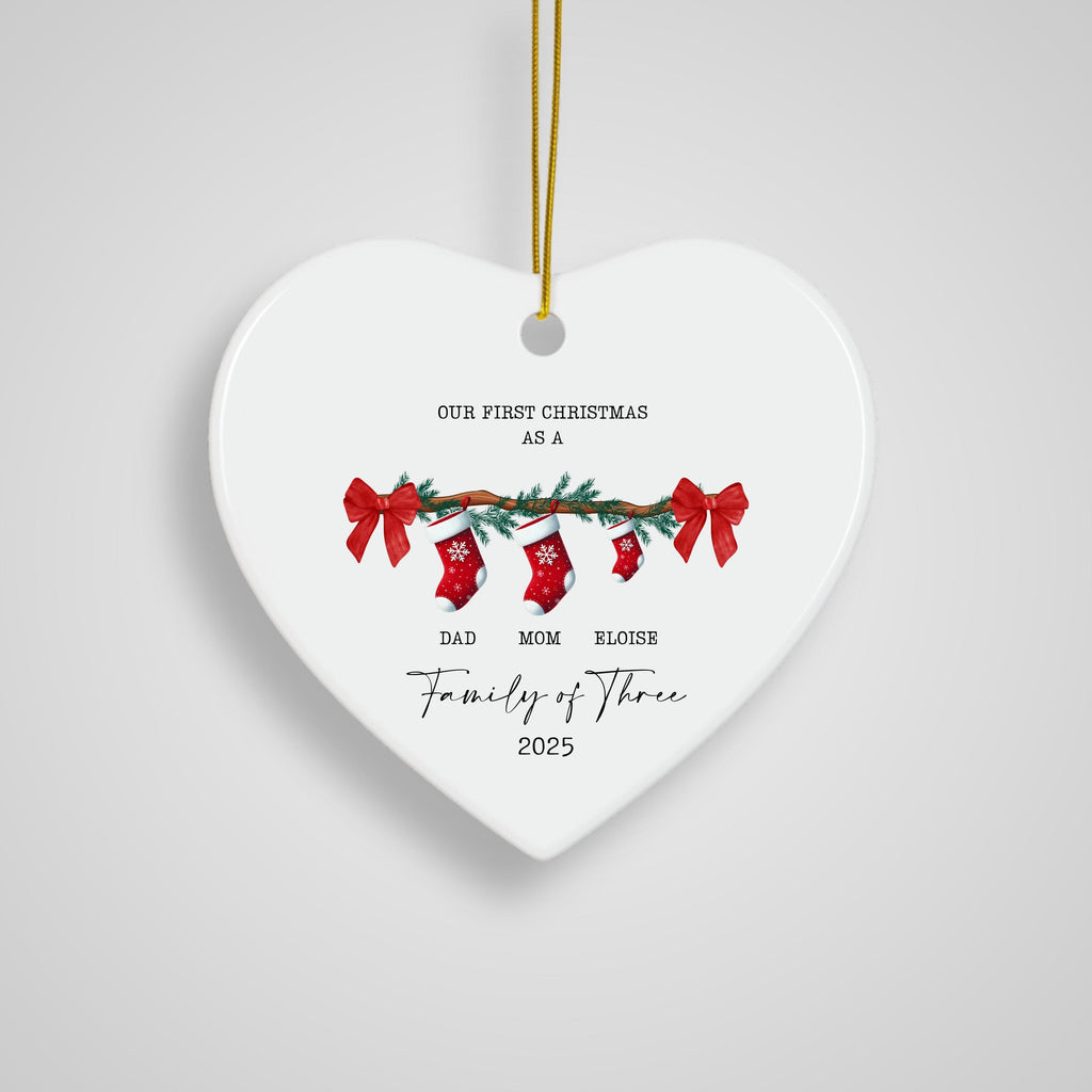 Family of Three Christmas Ornament Custom New Family Gift Personalized Christmas Gift for Family Christmas Gift Baby's First 