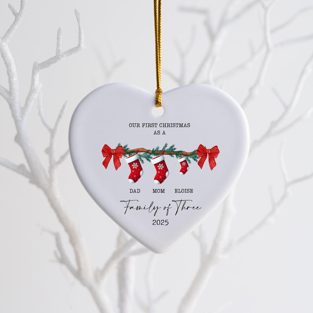 Family of Three Christmas Ornament Custom New Family Gift Personalized Christmas Gift for Family Christmas Gift Baby's First 