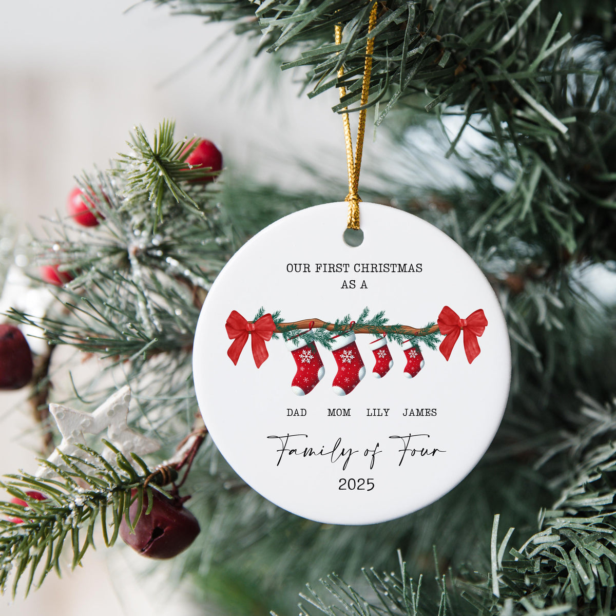 Family of Three Christmas Ornament Custom New Family Gift Personalized Christmas Gift for Family Christmas Gift Baby's First 