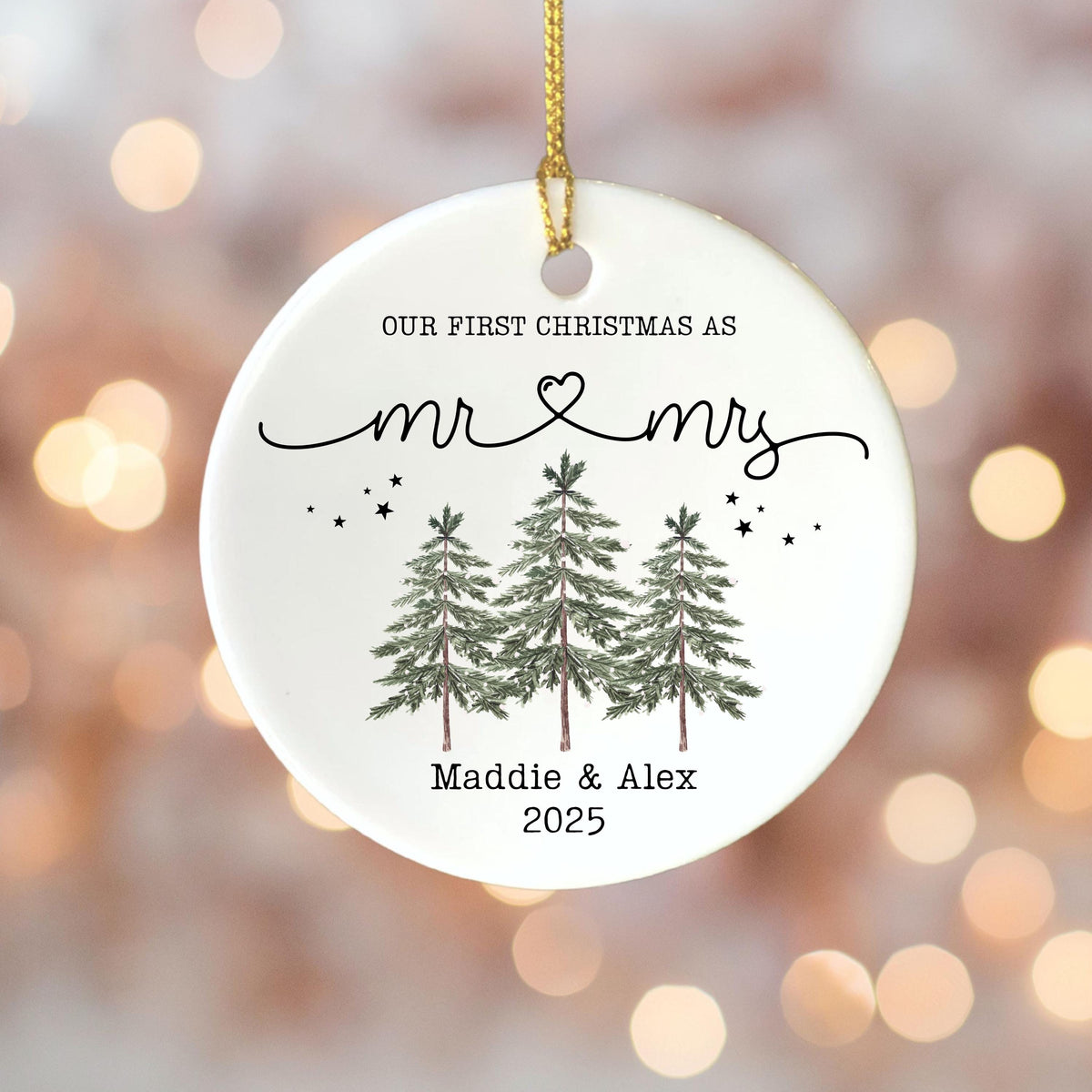 First Christmas as Mr. & Mrs Ornament First Christmas Married Christmas Ornament Personalized Married Christmas Ornament Cust