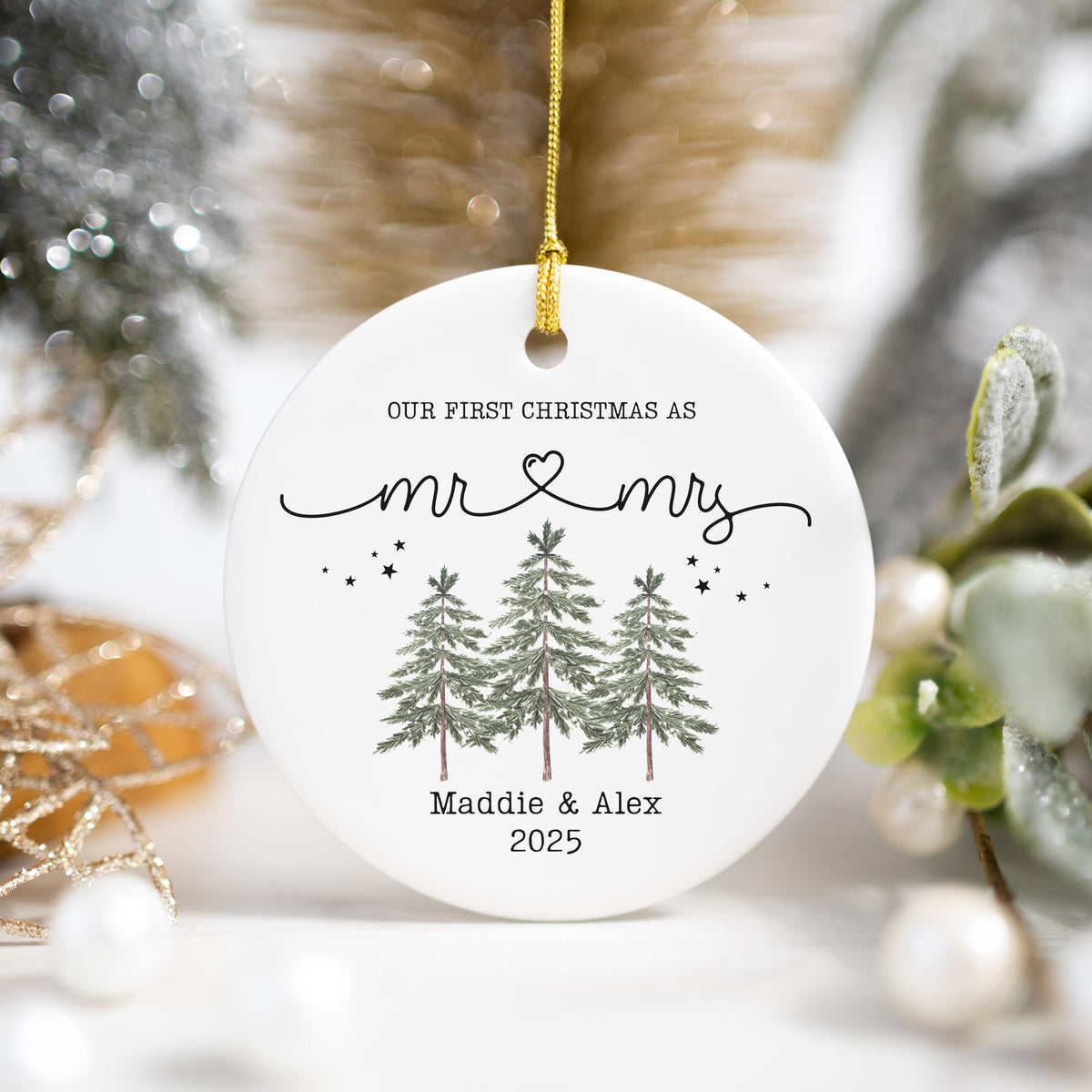 First Christmas as Mr. & Mrs Ornament First Christmas Married Christmas Ornament Personalized Married Christmas Ornament Cust