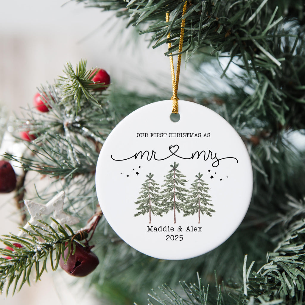 mr mrs ornament Wedding Gift Bride Personalized First Christmas Keepsake Our 1st Christmas Mr & Mrs Ornament Housewarming mr 