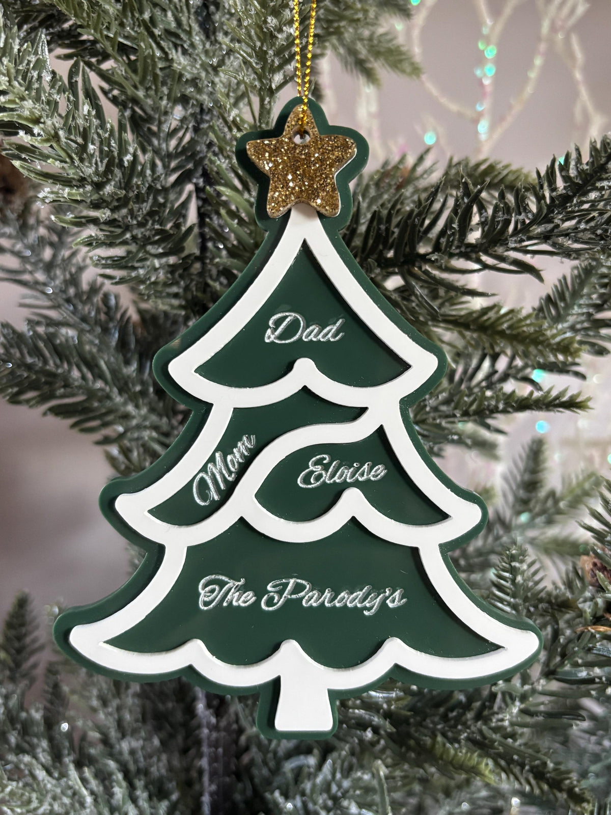 Personalized Family Christmas Ornament 2025 Christmas Tree Ornament Custom Family Gift With Names Engraved Christmas Ornament