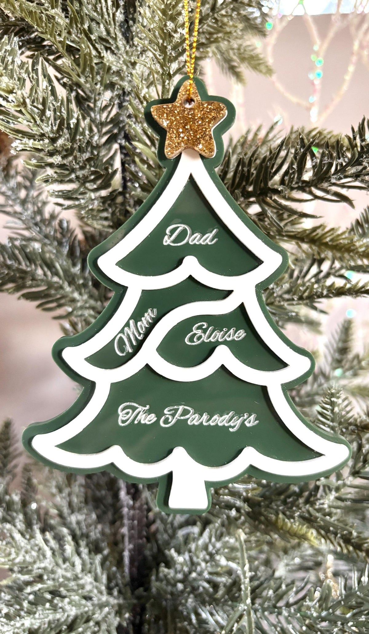 Personalized Family Christmas Ornament 2025 Christmas Tree Ornament Custom Family Gift With Names Engraved Christmas Ornament