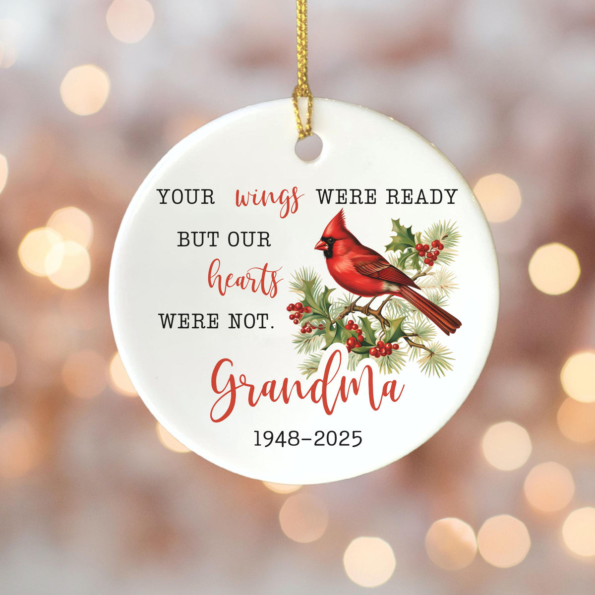 Memorial Christmas Ornament Personalized Memorial Ornament Sympathy Gift Memorial Keepsake Gift Remembrance Gift Custom Ornam