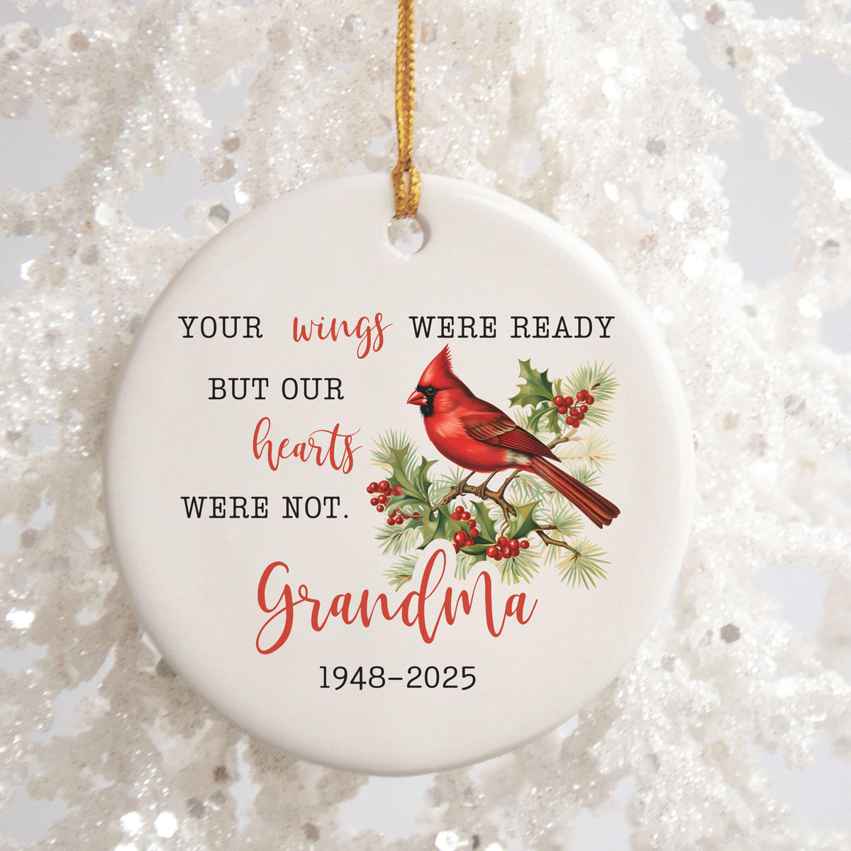 Memorial Christmas Ornament Personalized Memorial Ornament Sympathy Gift Memorial Keepsake Gift Remembrance Gift Custom Ornam