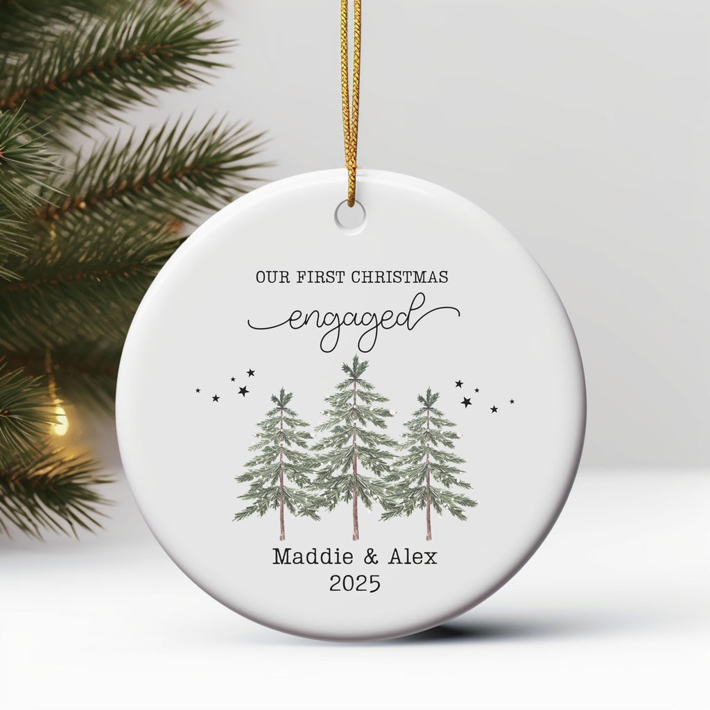 Engaged Ornament Engagement Ornament Keepsake Engagement Gift for Engaged Couple First Christmas Engaged Personalized Christm