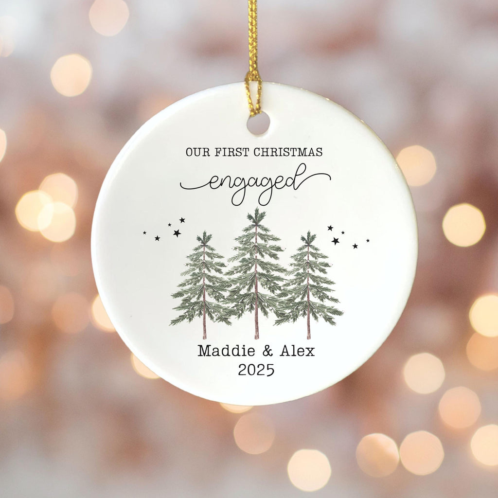 Engaged Ornament Engagement Ornament Keepsake Engagement Gift for Engaged Couple First Christmas Engaged Personalized Christm