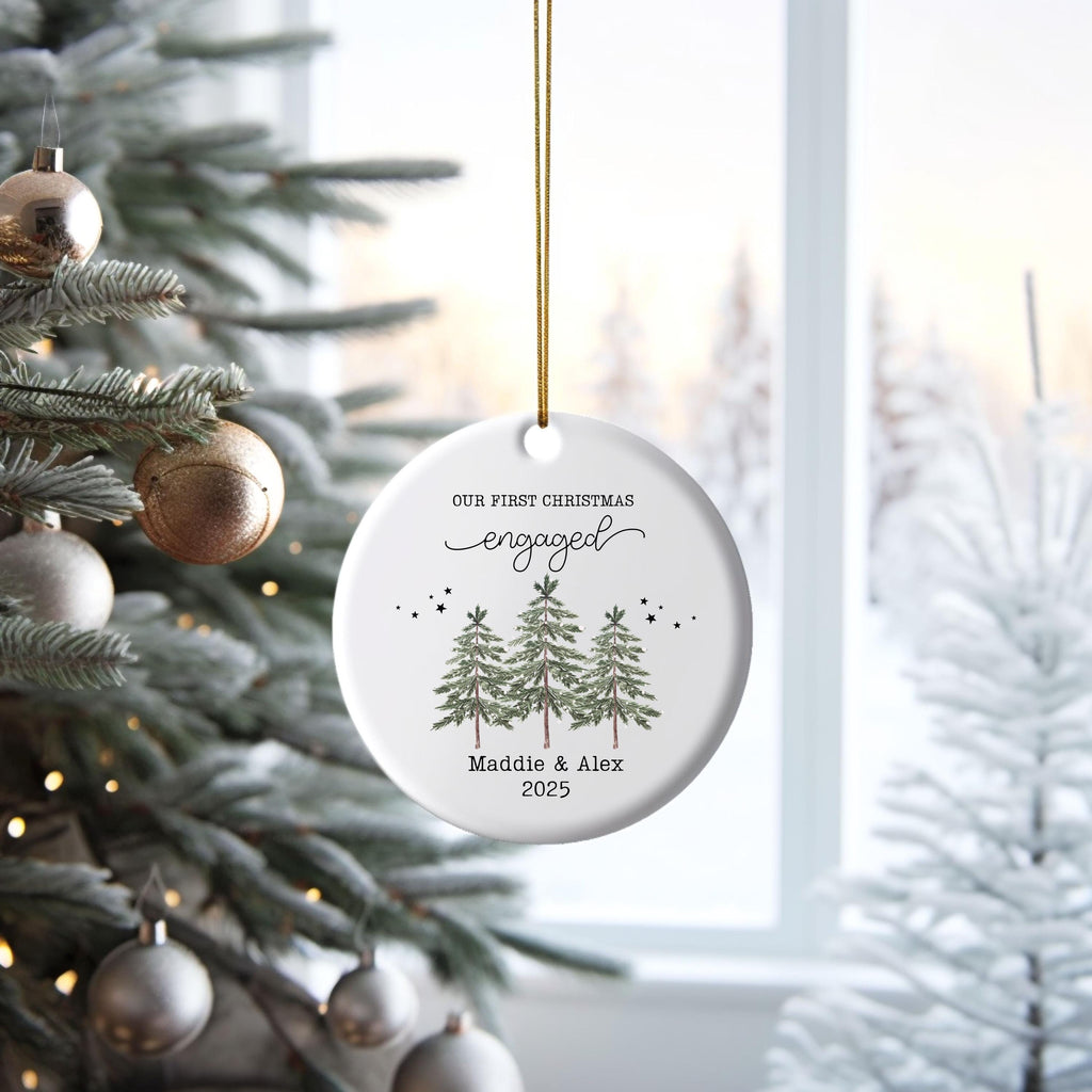 Engaged Ornament Engagement Ornament Keepsake Engagement Gift for Engaged Couple First Christmas Engaged Personalized Christm