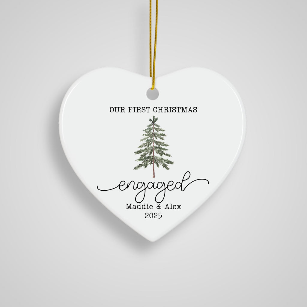 Engaged Ornament Engagement Ornament Keepsake Engagement Gift for Engaged Couple First Christmas Engaged Personalized Christm