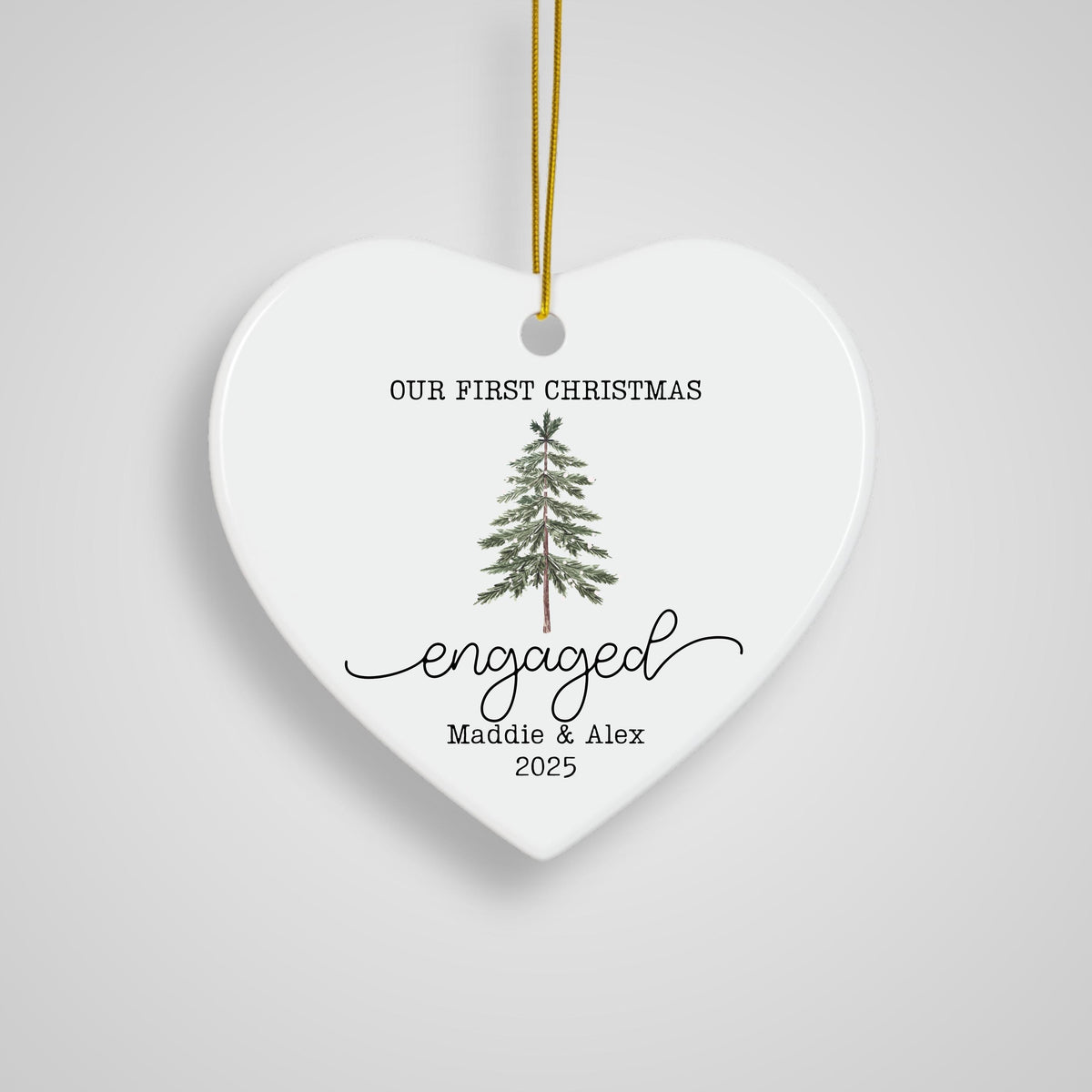 Engaged Ornament Engagement Ornament Keepsake Engagement Gift for Engaged Couple First Christmas Engaged Personalized Christm