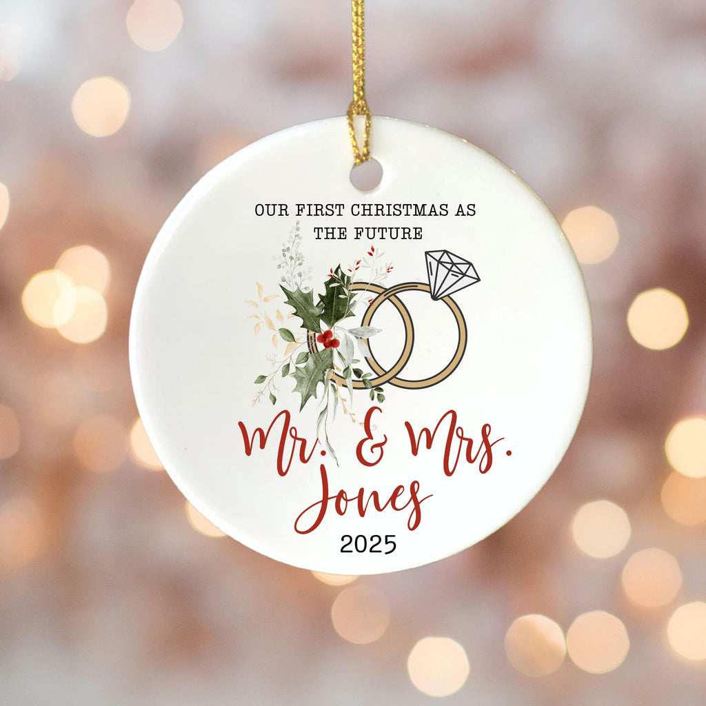 Engaged Ornament Engagement Ornament Keepsake Engagement Gift for Engaged Couple First Christmas Engaged Personalized Christm