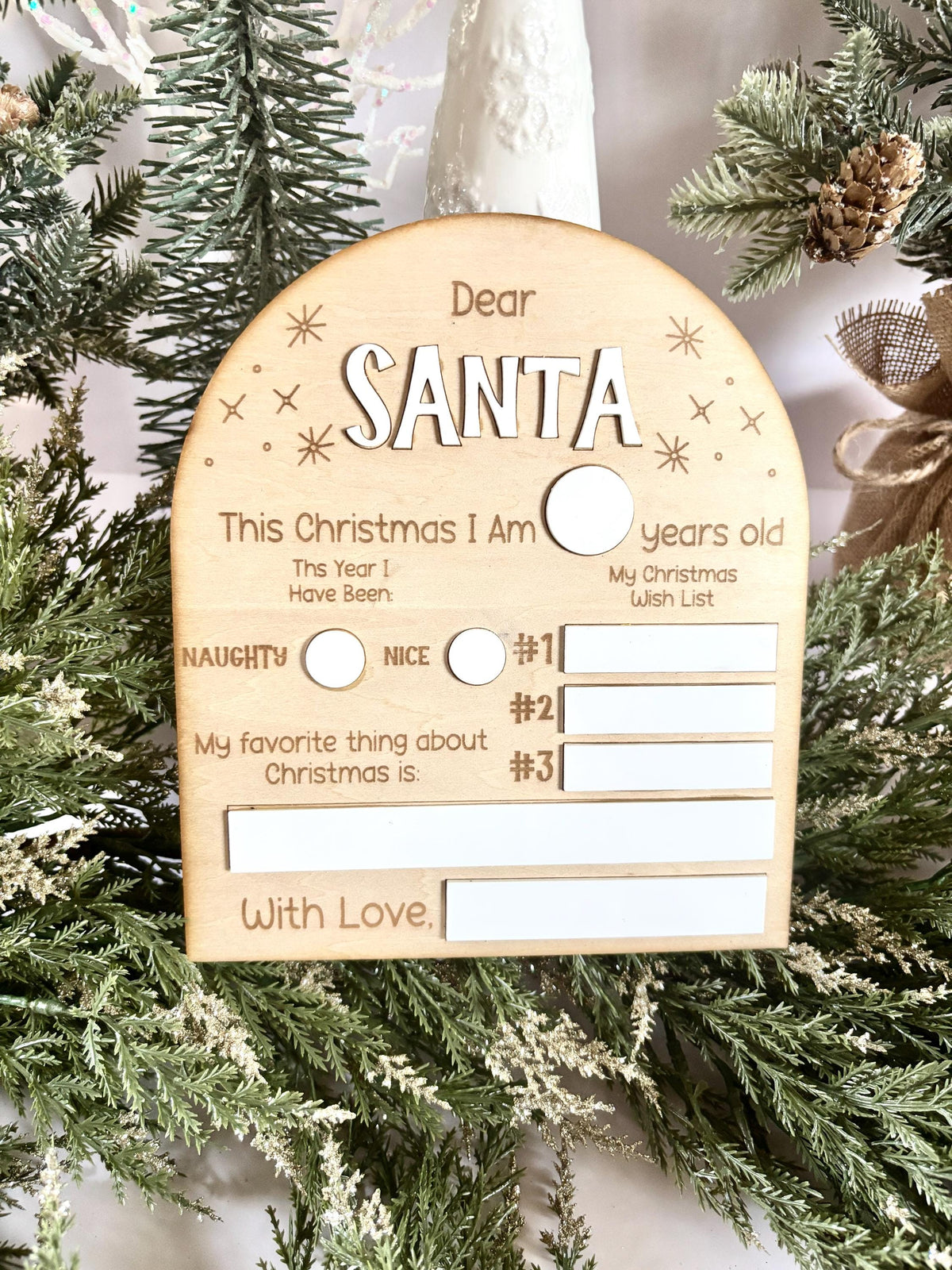 Dear Santa Reusable Christmas List Board