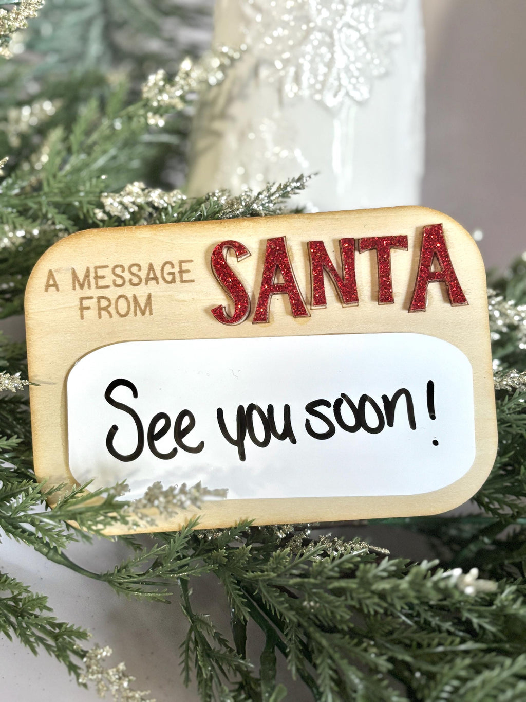 Message from Santa Christmas Activity for Kids Dry Erase Sign Santa Message Board Christmas Sign Dry Erase White Board Kids H