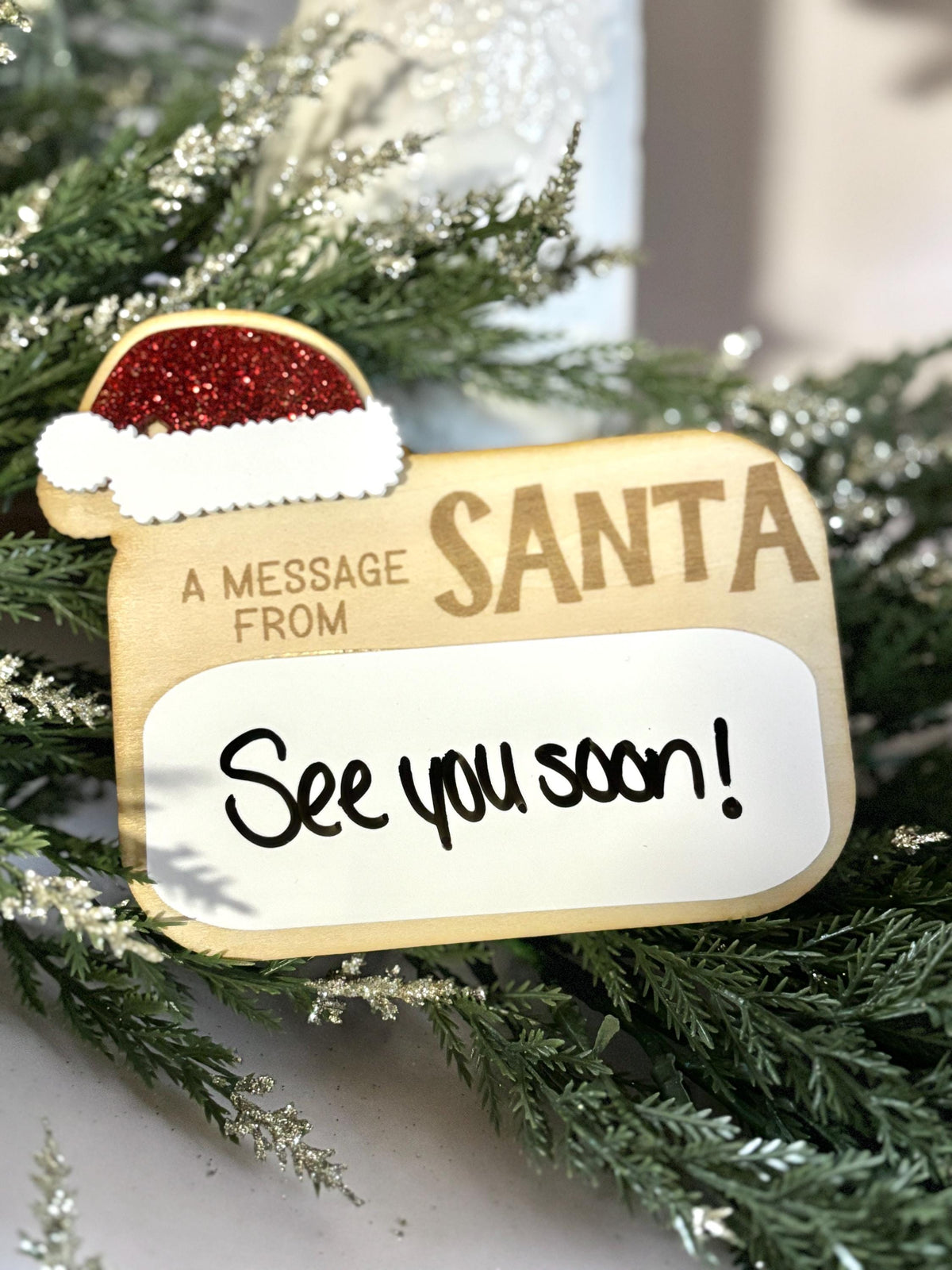 Message from Santa Christmas Activity for Kids Dry Erase Sign Santa Message Board Christmas Sign Dry Erase White Board Kids H
