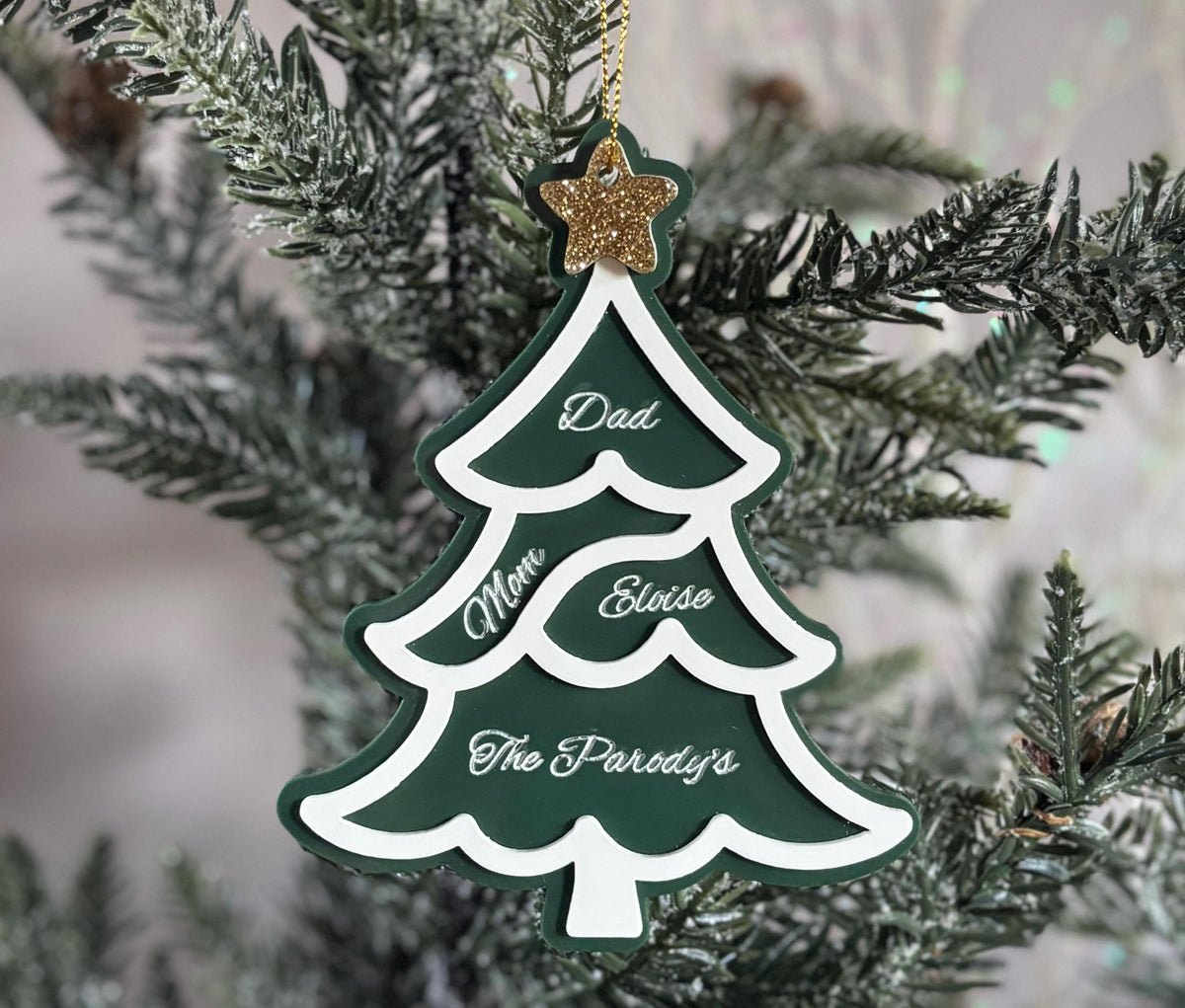Personalized Family Christmas Ornament 2025 Christmas Tree Ornament Custom Family Gift With Names Engraved Christmas Ornament