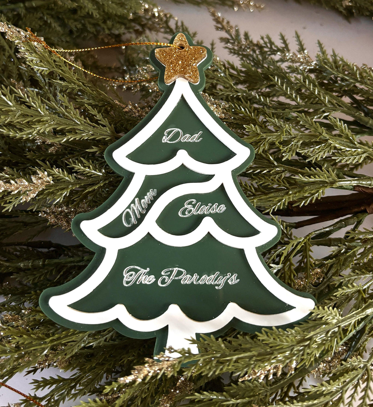 Personalized Family Christmas Ornament 2025 Christmas Tree Ornament Custom Family Gift With Names Engraved Christmas Ornament