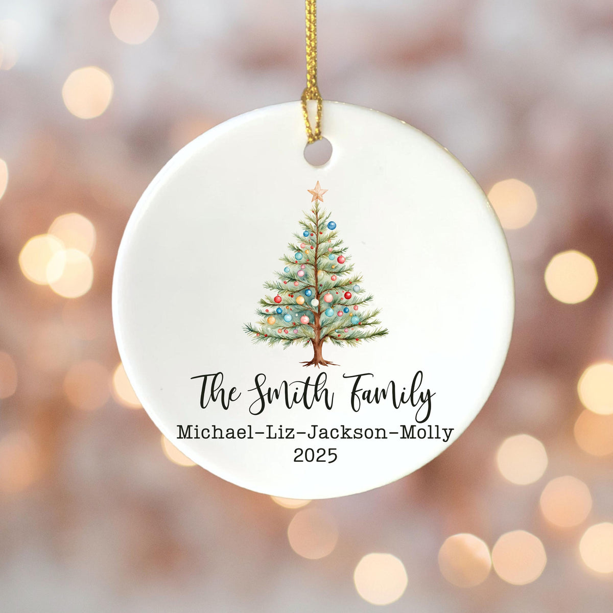 Family Christmas Ornament With Pet Names Personalized Family and Pet Ornament Custom Christmas Keepsake Christmas Tree Decora