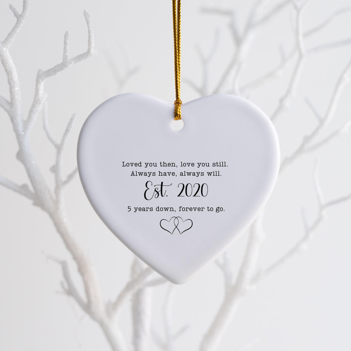 5th Anniversary Keepsake Ornament