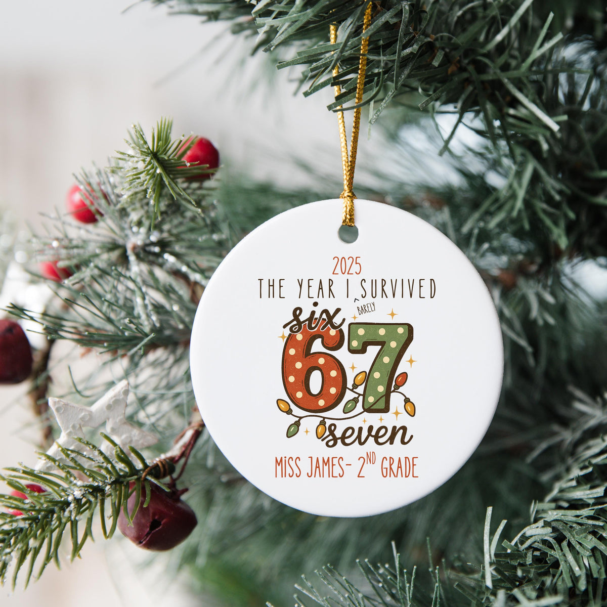 Funny Personalized Teacher Christmas Ornament