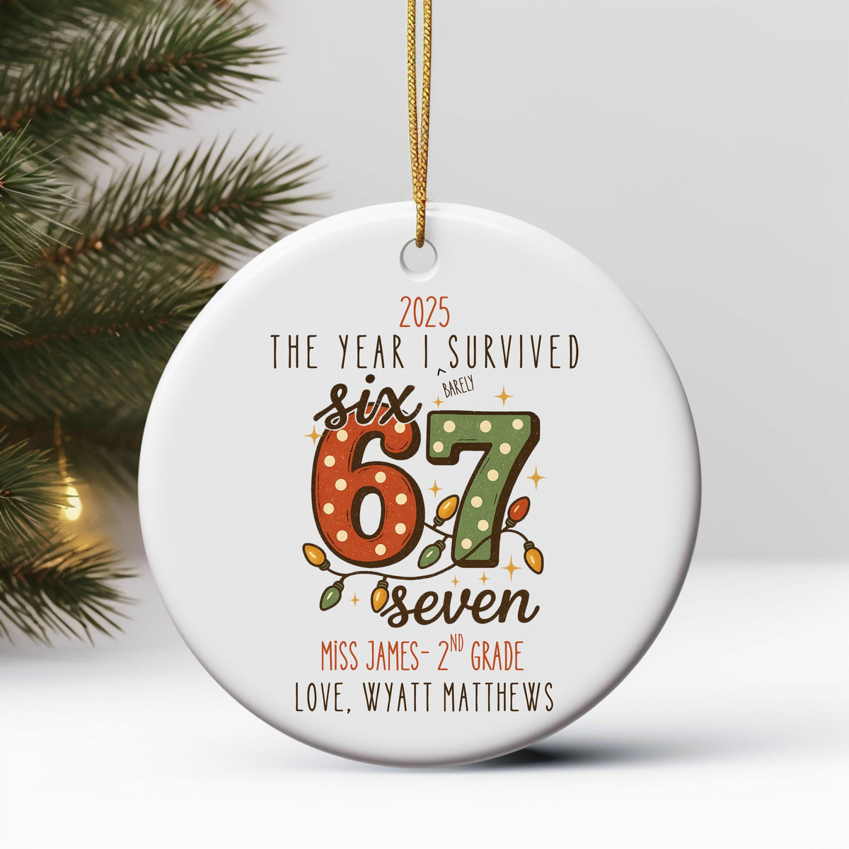 Funny Personalized Teacher Christmas Ornament