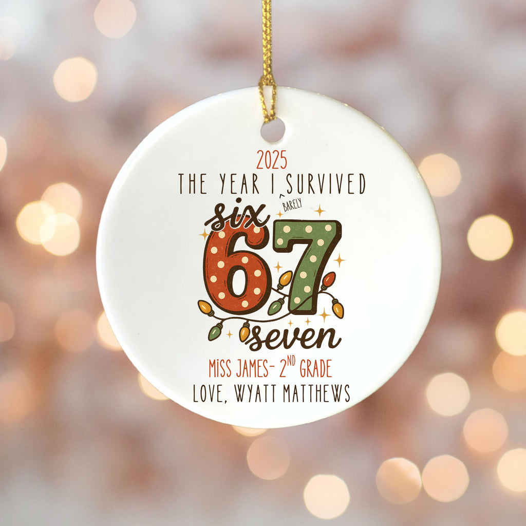 Funny Personalized Teacher Christmas Ornament