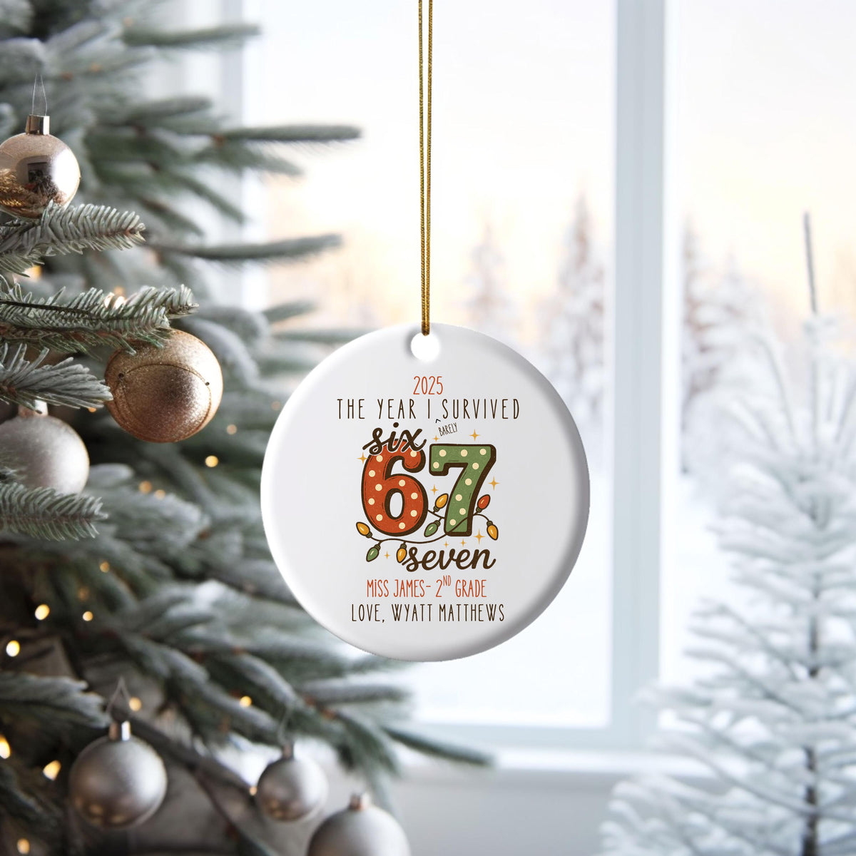 Funny Personalized Teacher Christmas Ornament