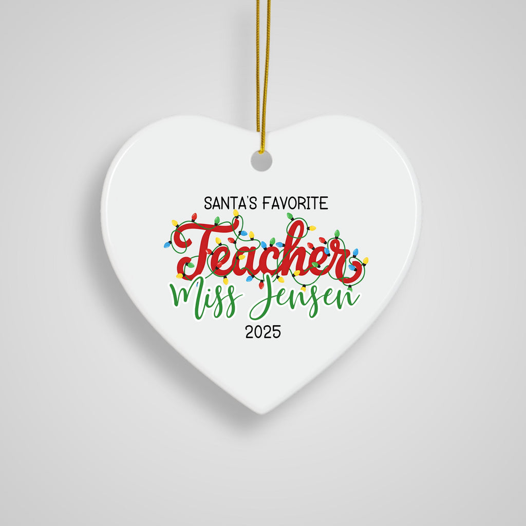 Personalized Teacher Christmas Ornament